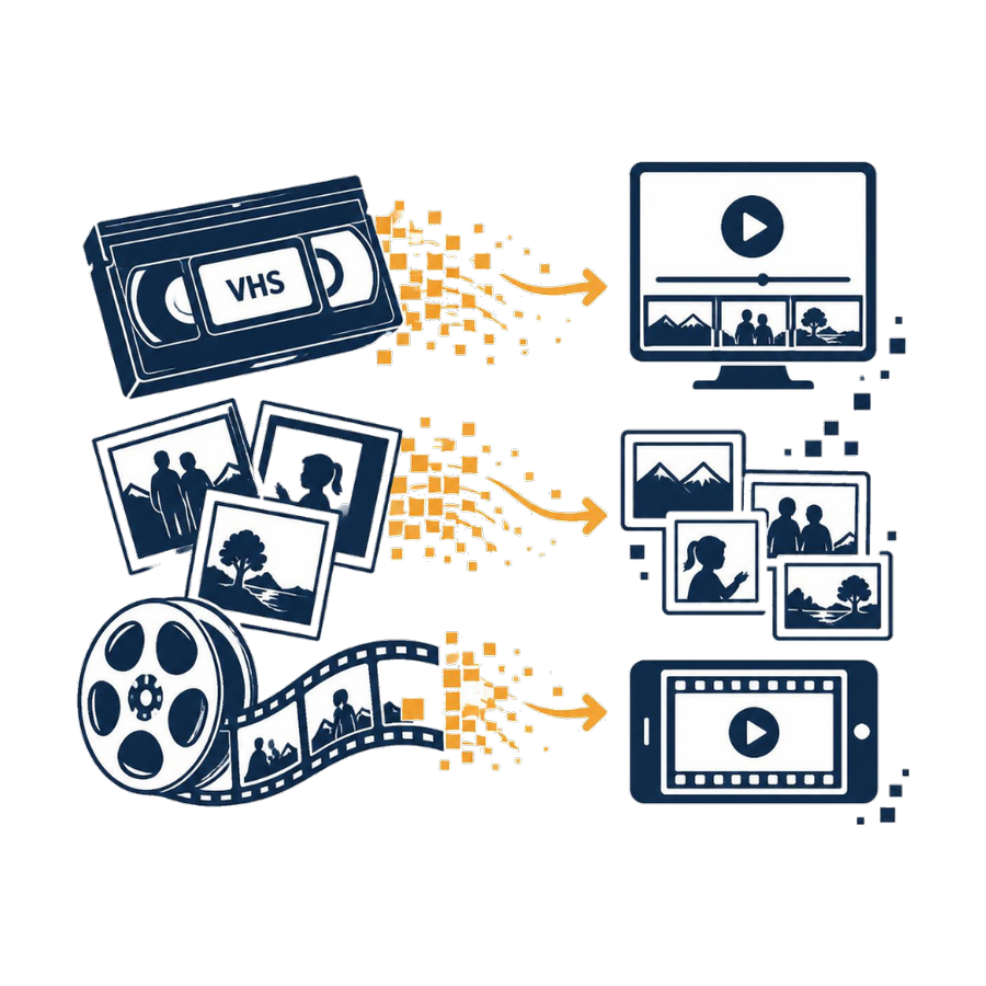 Tapes, photos and film reels converted to digital files