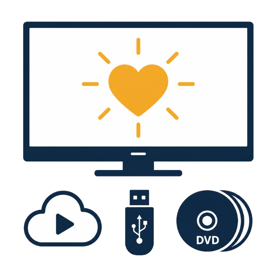 Watch your memories on any screen, from the cloud, a USB drive or DVD