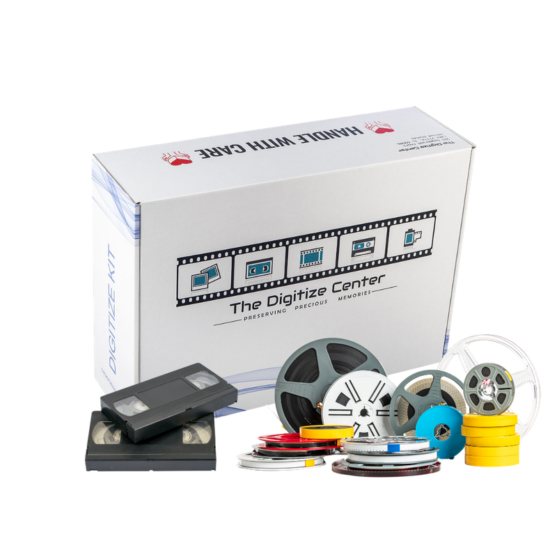 20 Item Digitize Kit box with tapes and film reels